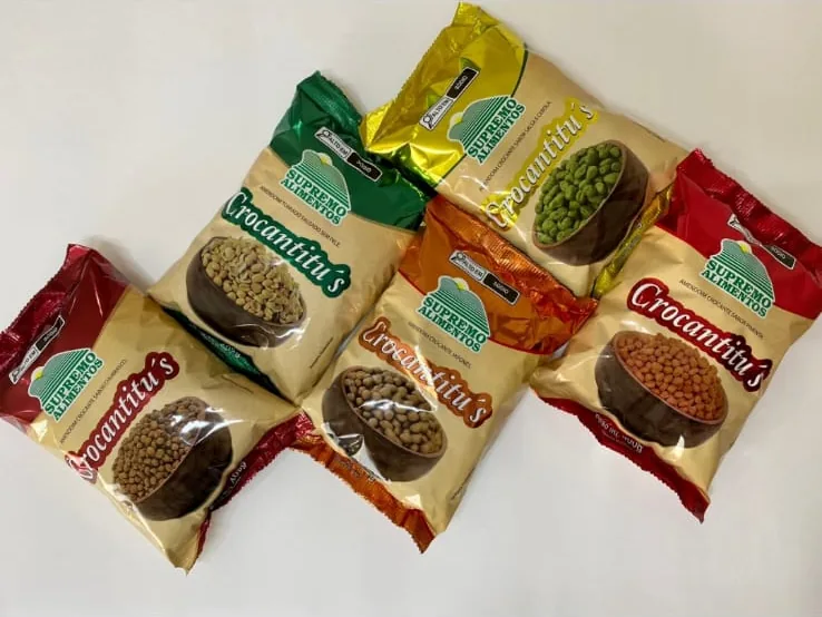 Pacotes de amendoim Crocantitu's em vários sabores