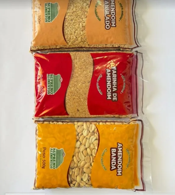 Linha culinária: amendoim granulado, farinha de amendoim e amendoim banda